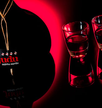 Bottiglia di liquore di mirto Judu